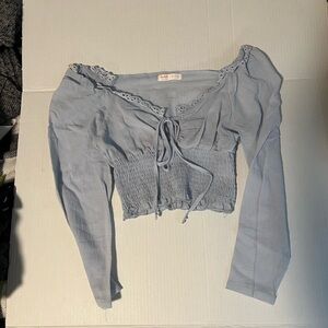 ROMWE Soft Blue Textured Fabric